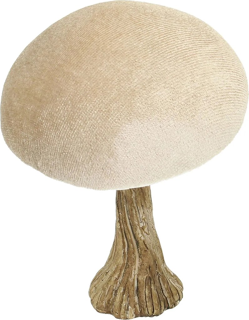 Dekorácia Velvet Mushroom 10 cm beige