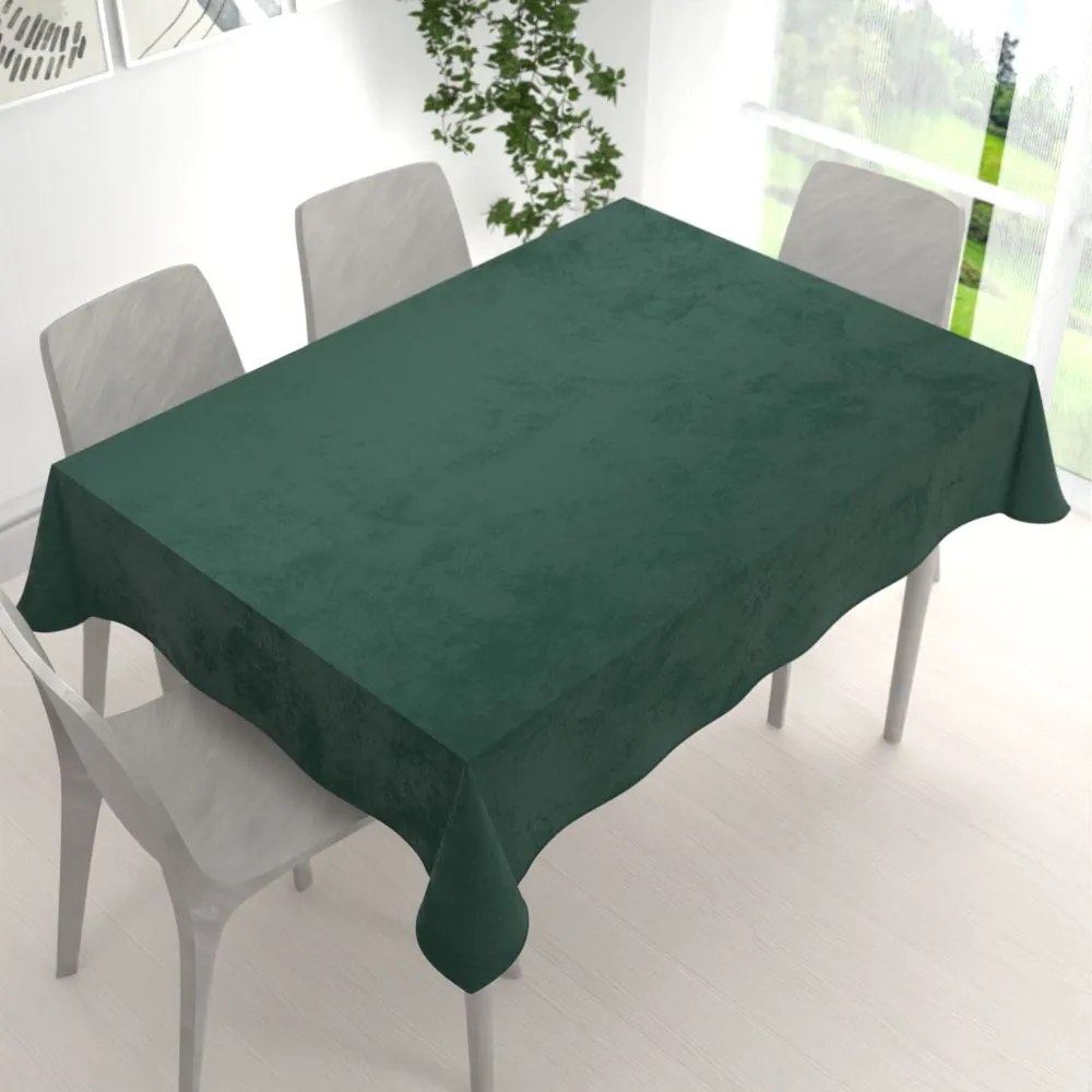 Biante Zamatový obdĺžnikový obrus Velvet Premium SVP-044 Lesná zelená 120x160 cm
