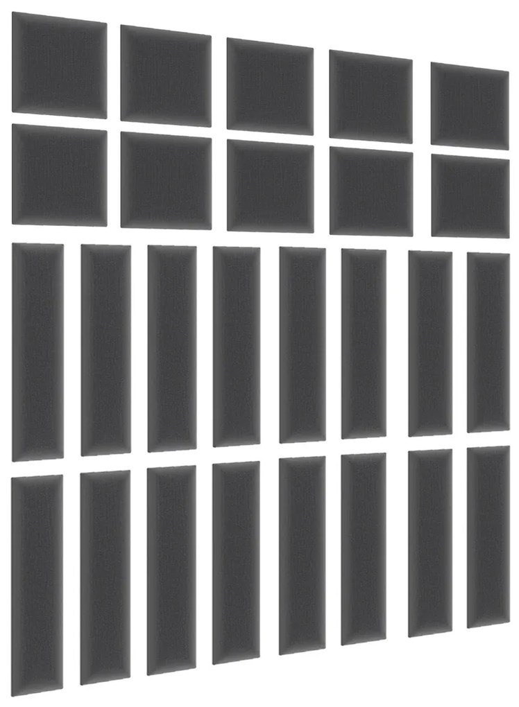 Čalúnený panel na stenu Quito 30x30 cm - čierna
