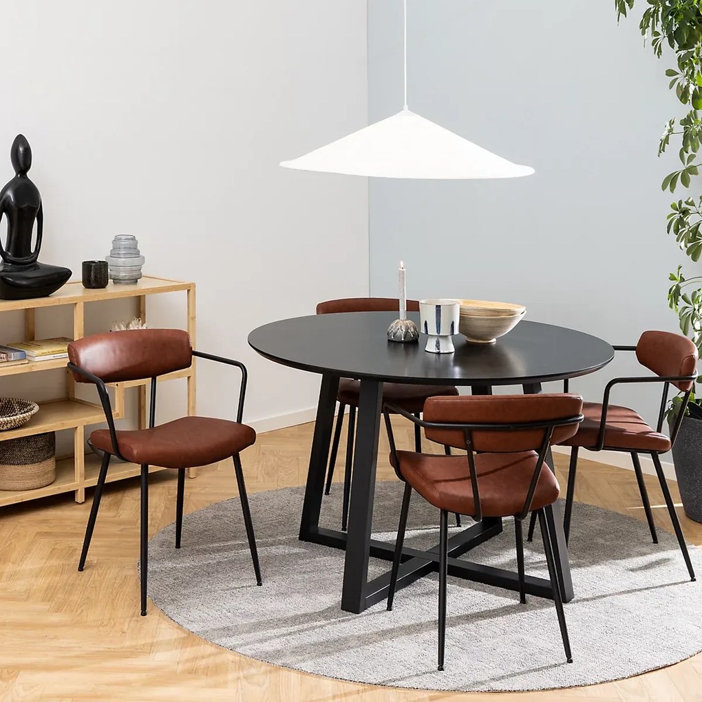 Okrúhly jedálenský stôl Malika 120 cm čierny