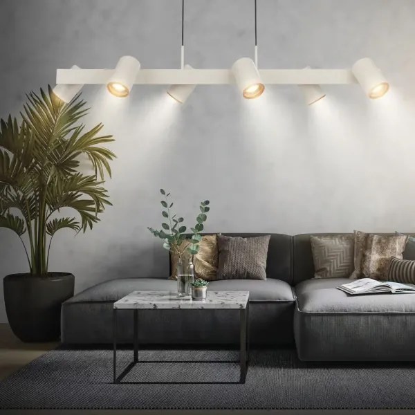 Briloner 4058064 - Závesné svietidlo ERA na lankách 6xGU10/10W/230V krémové