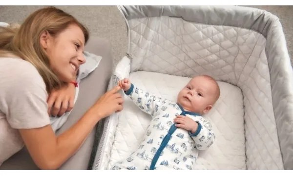 Lionelo - Cestovná postieľka THEO Concrete