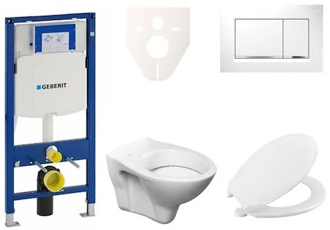 Cenovo zvýhodnený závesný WC set Geberit do ľahkých stien / predstenová montáž + WC Ceramia S-Line Pro 111.300.00.5NR5