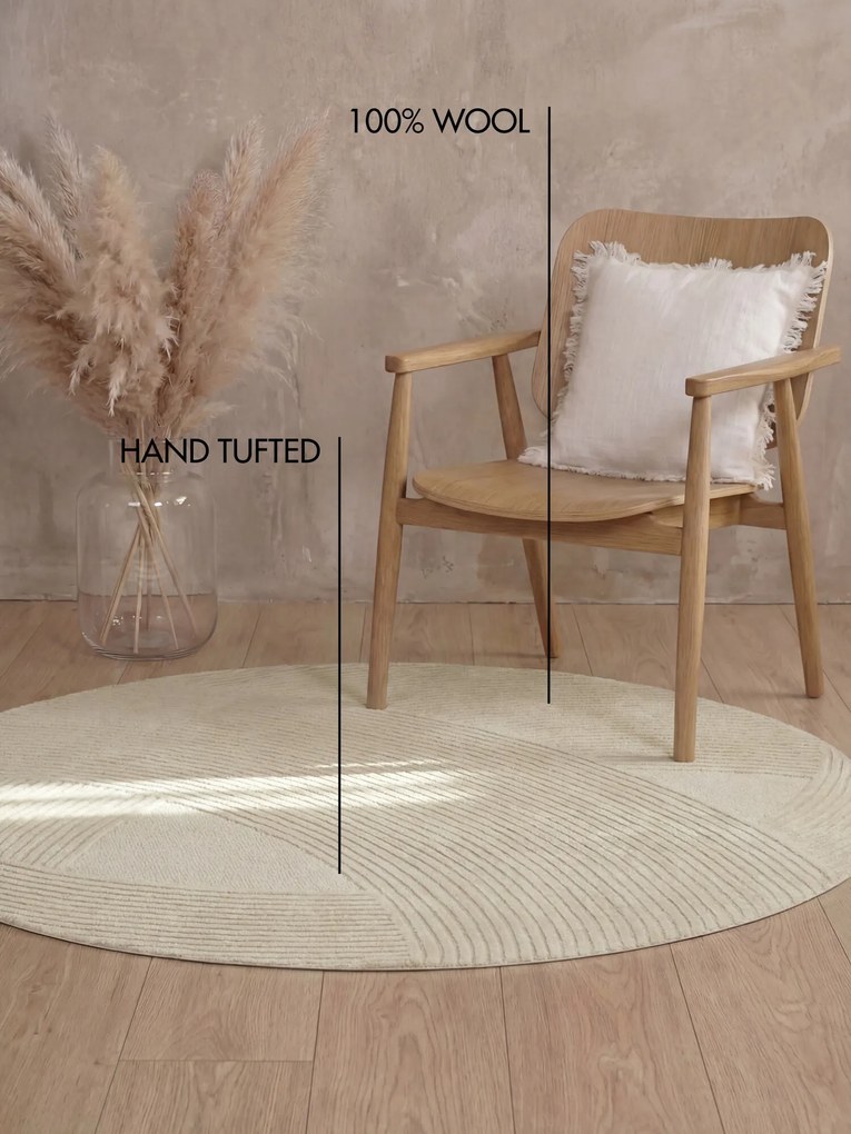 Ted Baker, Kusový koberec Ted Baker Kensington 106399 Cream kruh, 160x160 (priemer) kruh, biela, kancelária