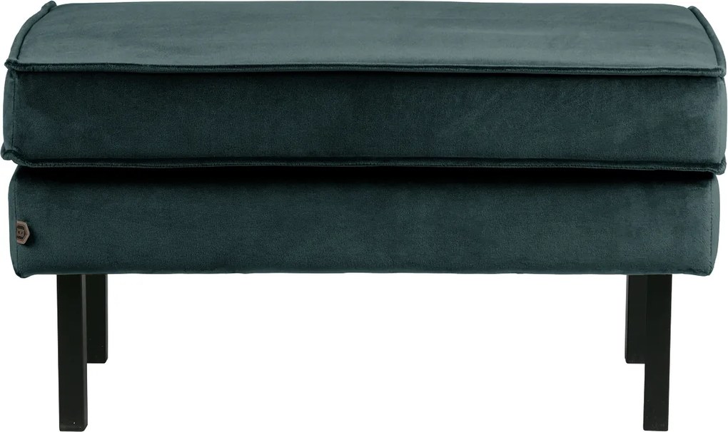 BePureHome Rodeo zamatový ottoman - Zelenomodrá