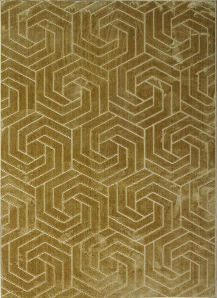 Koberec Zen Garden 2401 YELLOW – žltý obdĺžnikový s vzorom Rozmer: 80x150 cm