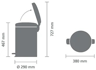 Brabantia Pedálový kôš NewIcon 20L minerálna modrá