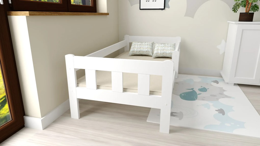 Detská posteľ NESTY 90 x 200 cm, biela Rošt: Bez roštu, Matrac: Matrac COCO MAXI 20 cm