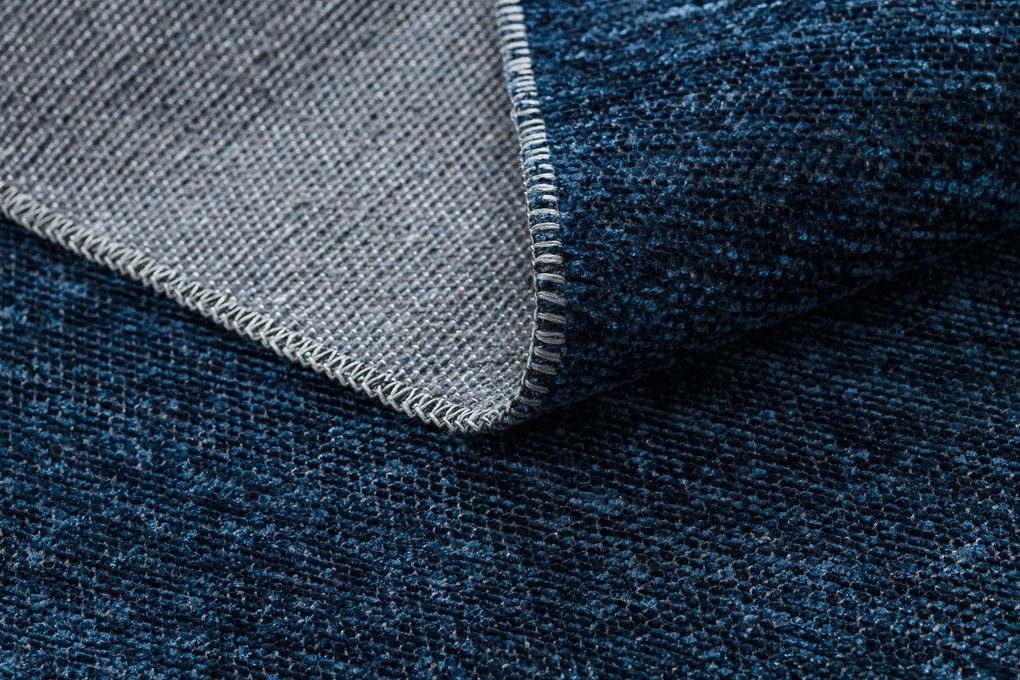 Koberec FLORENCE 24021 Jednfarebný, glamour, plocho tkaný, modrý