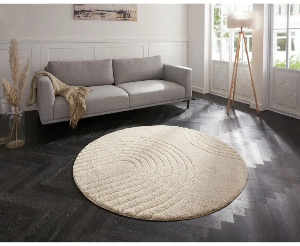 Krémovobiely koberec Mint Rugs Norwalk Fergus, ø 160 cm
