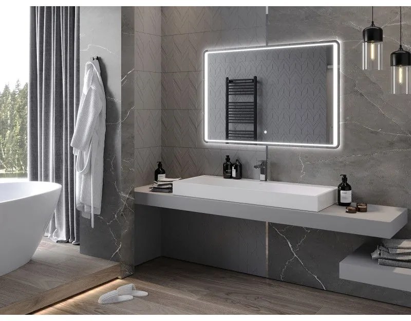 Mexen Zusa, LED kúpeľňové zrkadlo s podsvietením 120x80 cm, 6000K, ochrana proti zahmlievaniu, 9808-120-080-611-00
