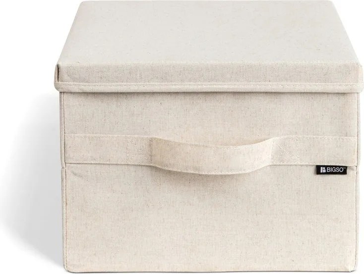 Béžový látkový úložný box s vekom 31x41x22 cm Soft Storage Medium – Bigso