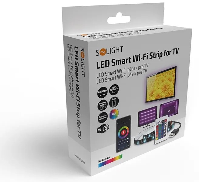 SOLIGHT LED WIFI smart RGB opasok pre TV, 4x50cm, USB