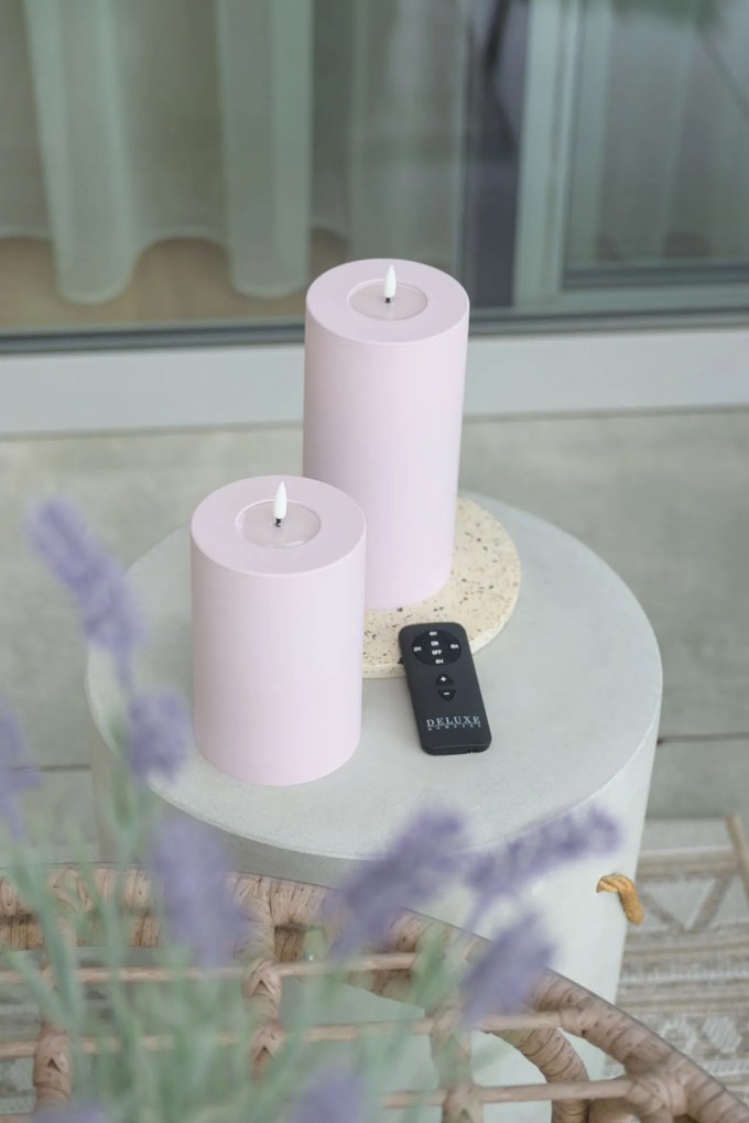 DeluxeHomeart Vonkajšia LED sviečka Dusty Pink 15 cm