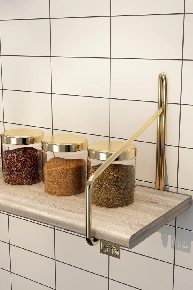 Kuchynská polica DUVAR 60 cm zlatá