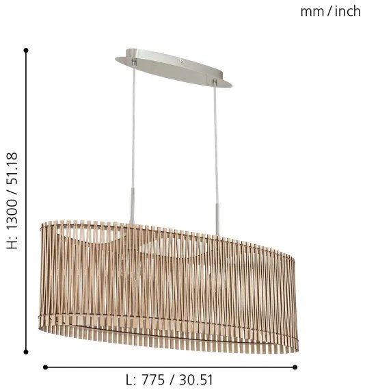 Eglo 96194 - Luster SENDERO 2xE27/60W/230V