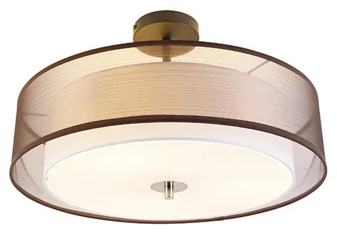 Moderné hnedé a biele stropné svietidlo 50 cm 3-svetlo - Drum Duo