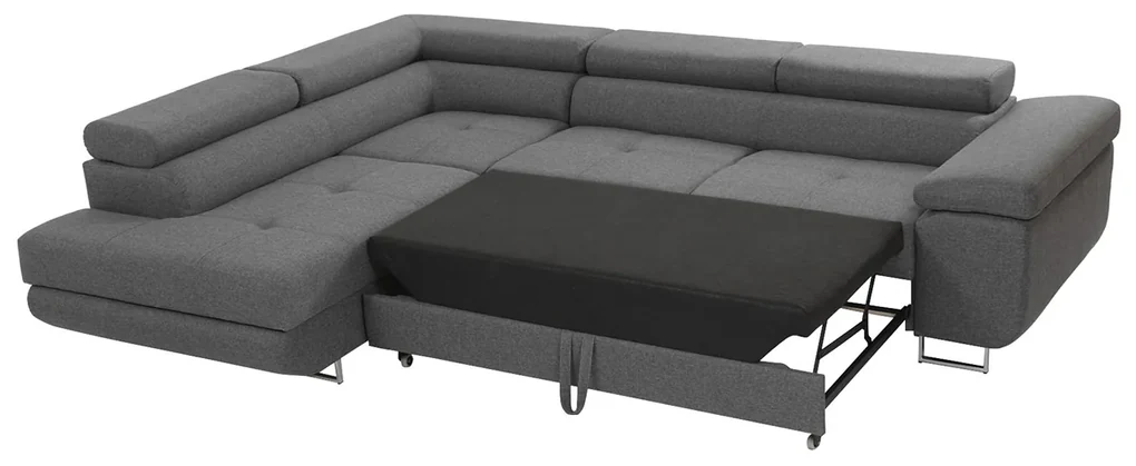 Rohová rozkladacia pohovka Torezio, Dostupné poťahy: ekokoža Soft 017 (biela) + Lux 05, Strana: pravá