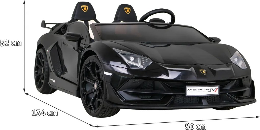 Ramiz Lamborghini SVJ DRIFT pre 2 deti čierna + funkcia Drift + diaľkové ovládanie + MP3 LED + pomalý štart