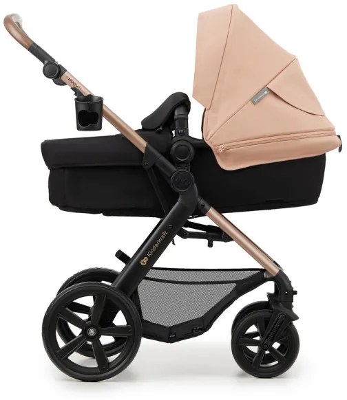 KINDERKRAFT - Kombinovaný kočík 3v1 MOOV 2 Sand beige + autosedačka MINK PRO