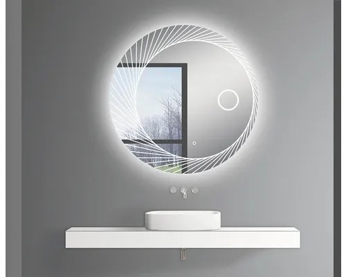 Zrkadlo do kúpeľne LED okrúhle strieborné Ø 100 cm