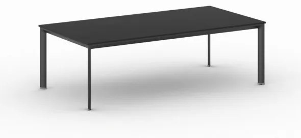Kancelársky stôl PRIMO INVITATION, čierna podnož, 2400 x 1200 mm, grafitová