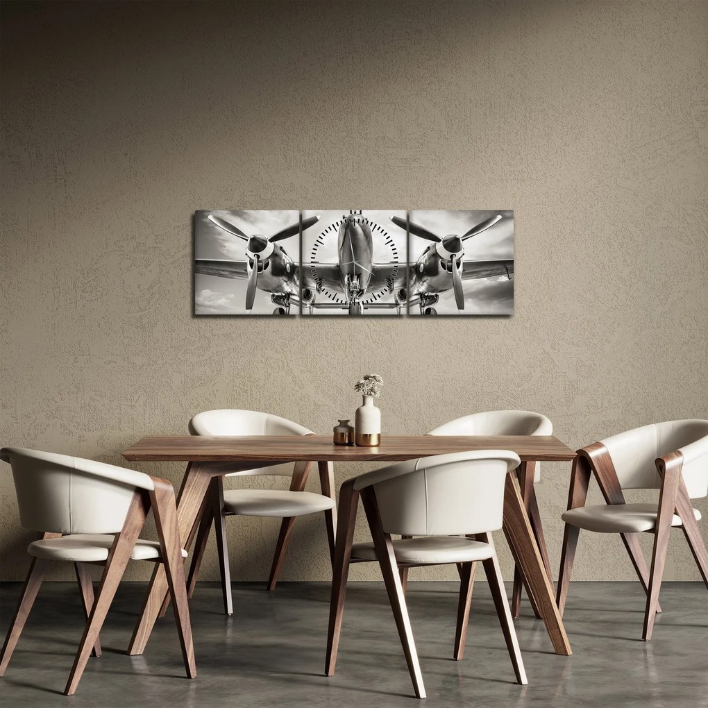 Obraz - Warbird (s hodinami) (90x30 cm)