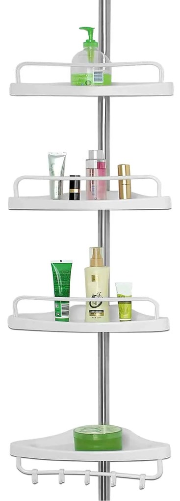 Teleskopický regál do sprchy DELMO, 92-306 cm, biela Deuba