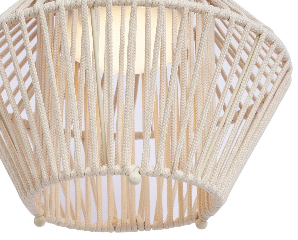 Boho stolná lampa béžová vrátane LED 3-stupňové stmievanie IP54 solárne nabíjanie - Duco