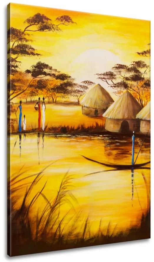 Gario Ručne maľovaný obraz Africká dedina Rozmery: 70 x 100 cm