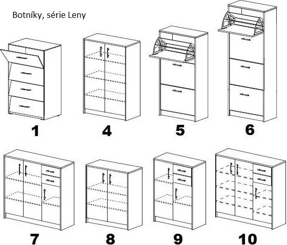 Botník LENY 10 - dub sonoma
