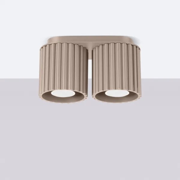 Sollux SL.1815 - Bodové svietidlo AURA 2xGU10/10W/230V taupe