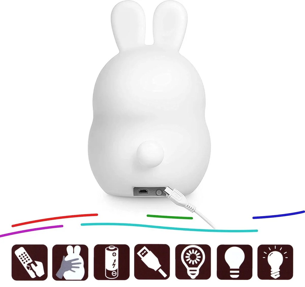 Detská stolná LED lampa Mooni biela