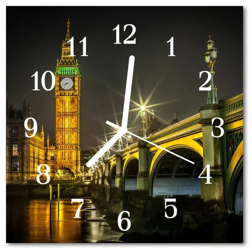 Nástenné sklenené hodiny Londýn 30x30 cm
