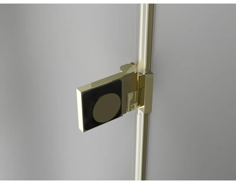 Mexen Lunar-B Duo, výklopný sprchový kút 90 x 90 cm, 8mm číre sklo, zlatý profil, 832-090L-090P-50-00