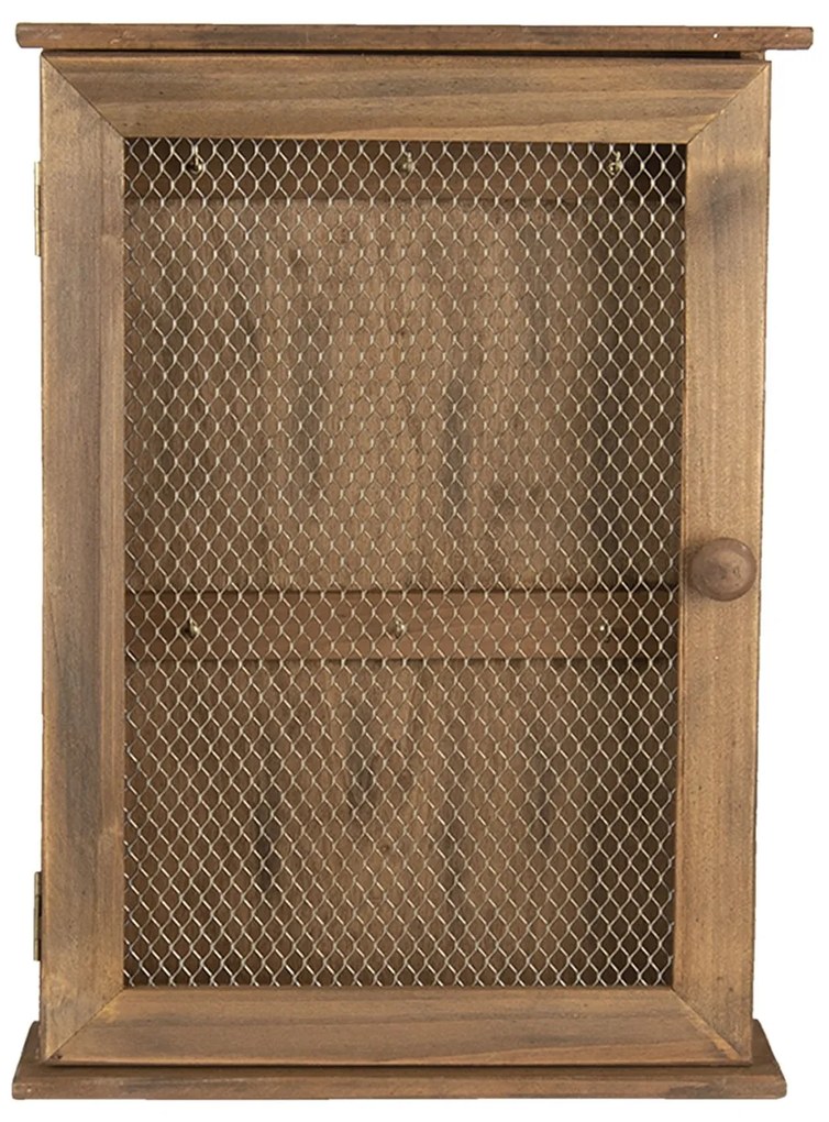 Hnedá drevená skrinka na kľúče - 28 * 9 * 40 cm