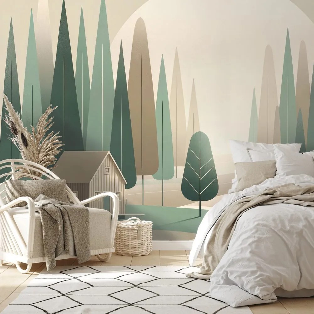 Tapeta minimalistická lesná krajina