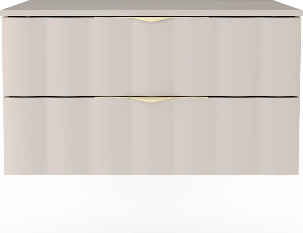 Závesná skrinka pod umývadlo Omi 80 cm kašmírová/zlatá