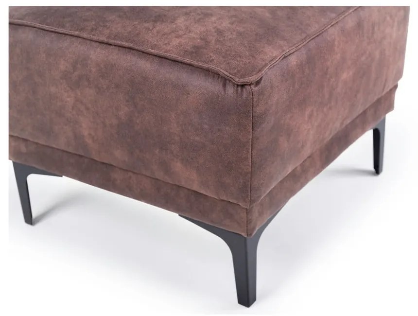 Hnedý taburet z imitácie kože Copenhagen – Scandic