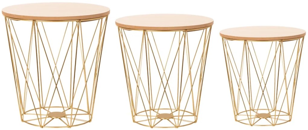 Odkladací stolík Twins Gold S breza/zlatá
