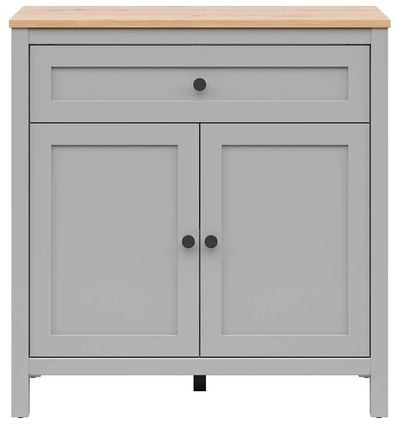 Komoda BRW Salga 2 (arktická sivá + dub artisan) . Akcia -30%. Vlastná spoľahlivá doprava až k Vám domov. 1098466