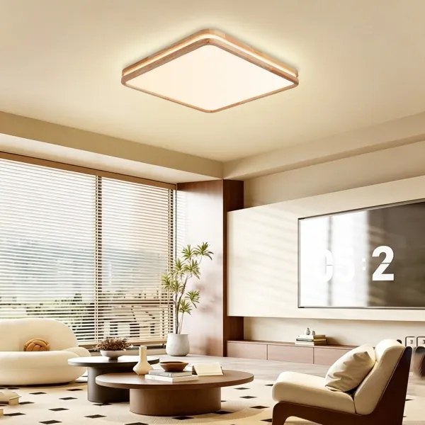 Brilagi - stmievateľné LED svietidlo MOLINA SQUARE LED/80W/230V, dub, 60x60 cm + diaľkový ovládač