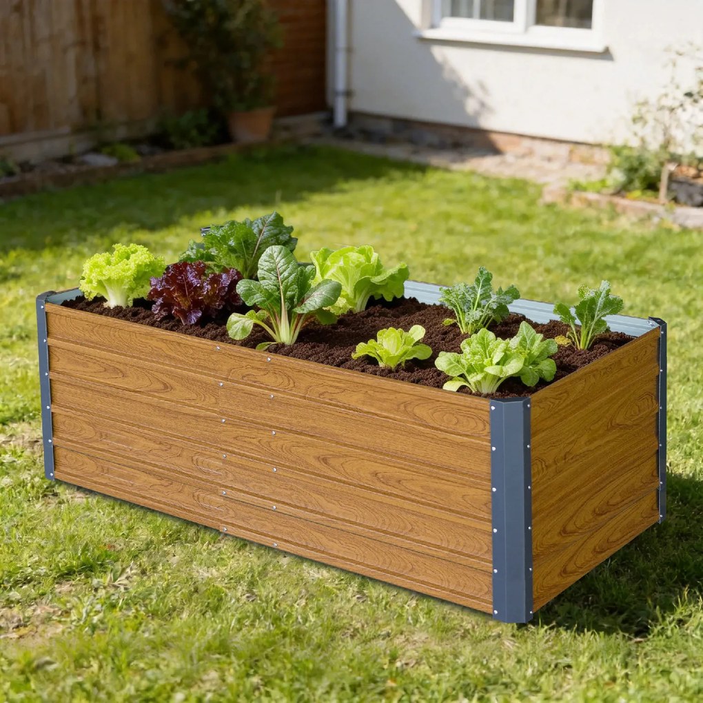Vyvýšený záhradný záhon BestBerg VZ-940RW / 940 l / 180 × 90 × 58 cm / dekor dreva