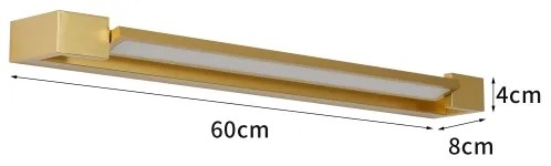 Brilagi-LED Kúpeľňové osvetlenie zrkadla AQUA LINE LED/18W/230V 60 cm IP44 zlaté
