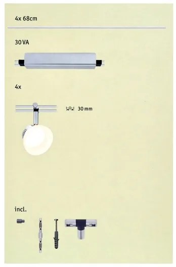 Paulmann 95194 - 4xLED/4W Bodové svietidlo ICE 230V