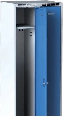 Kovová šatníková skrinka S7, 2-dverová, 1800 x 600 x 500 mm, otočný zámok, sivé dvere