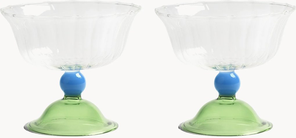 Ručne vyrobené poháre na šampanské Tulip, 2 ks