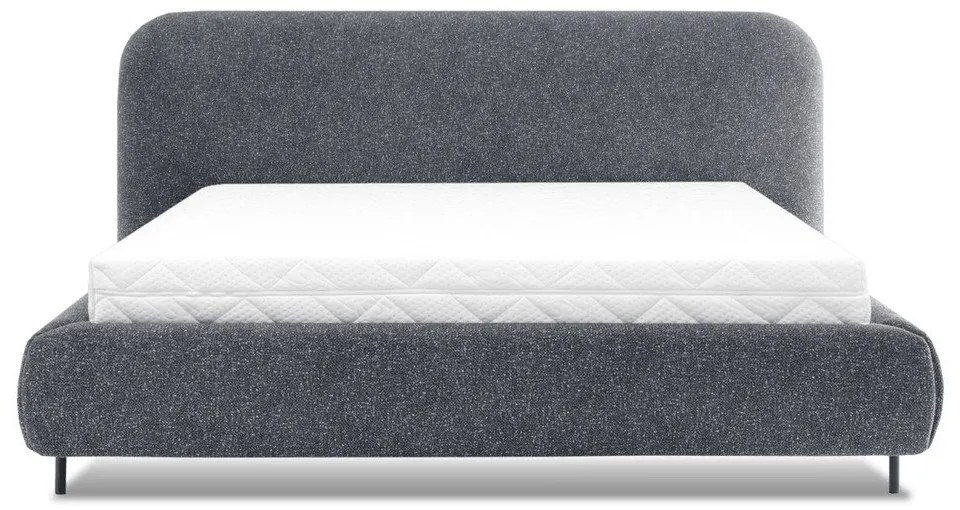 Modrá čalúnená dvojlôžková posteľ s úložným priestorom s roštom 180x200 cm Pointt – ELTAP