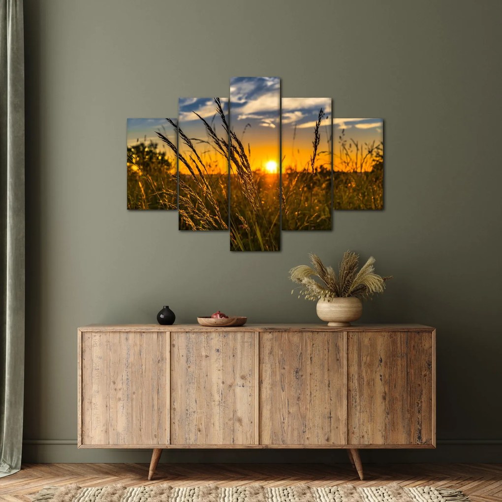 Obraz pole pri západe slnka (150x105 cm)