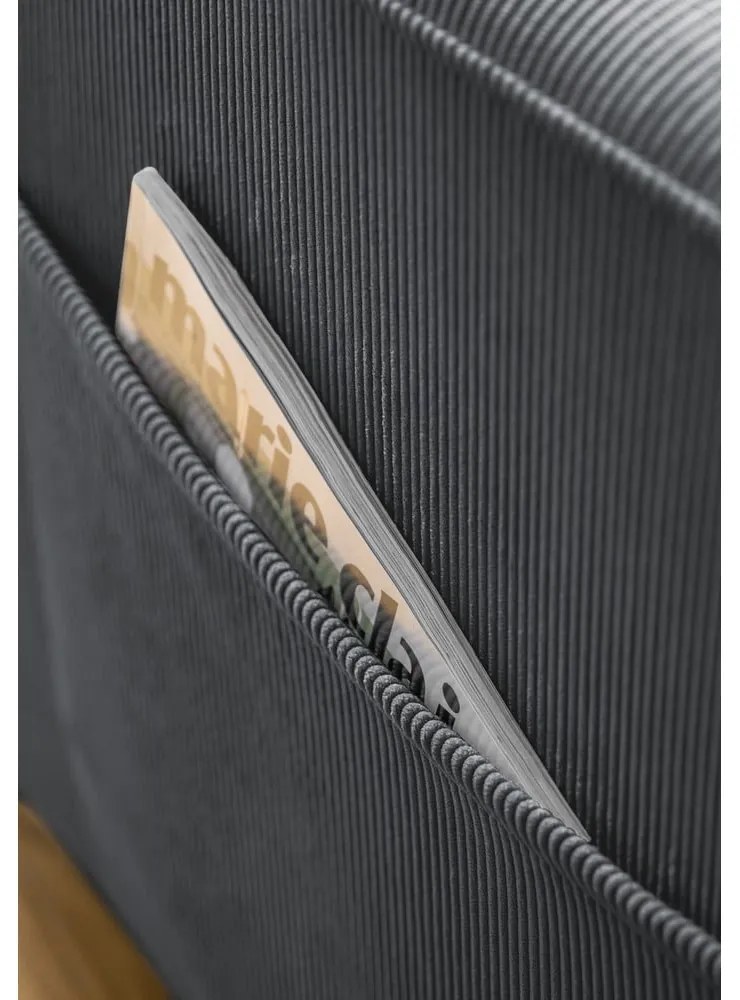 Tmavosivé menčestrové kreslo Lofty Lilly – Miuform